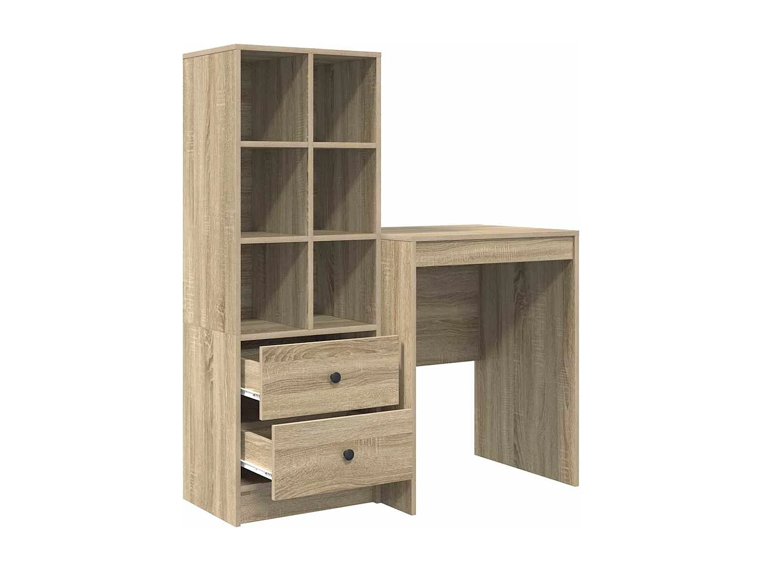 Schreibtisch mit Stauraum Sonoma Eiche Holzwerkstoff