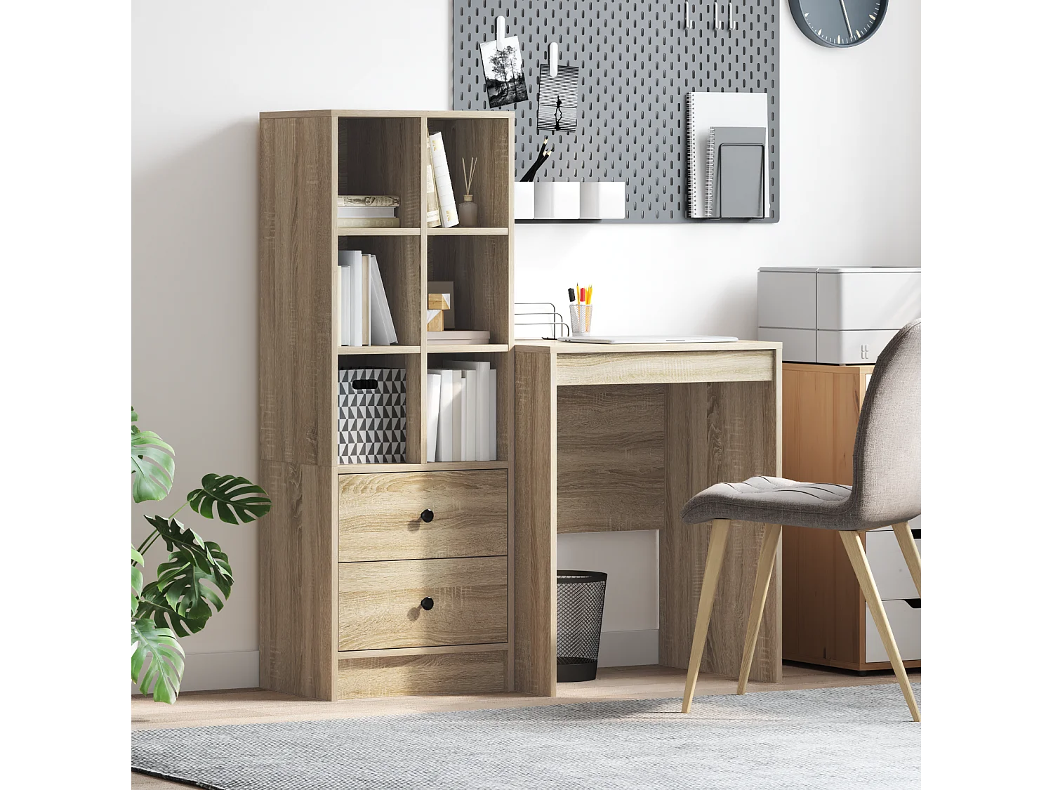 Bureau met opbergruimte Sonoma Eiken Technisch hout