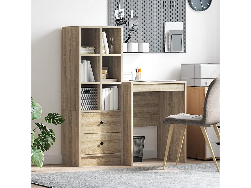 Bureau met opbergruimte Sonoma Eiken Technisch hout