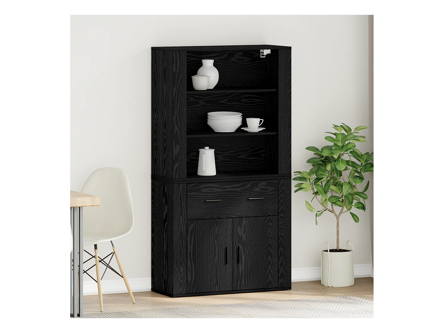 Highboard Chêne Noir Bois d'ingénierie