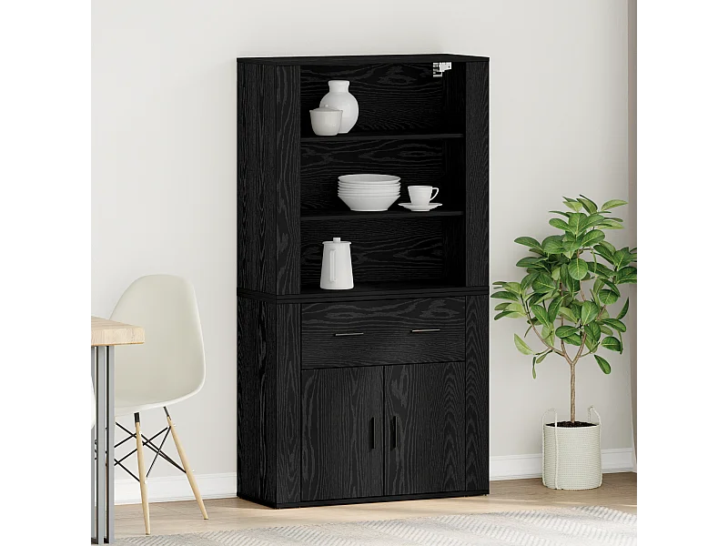 Highboard Chêne Noir Bois d'ingénierie