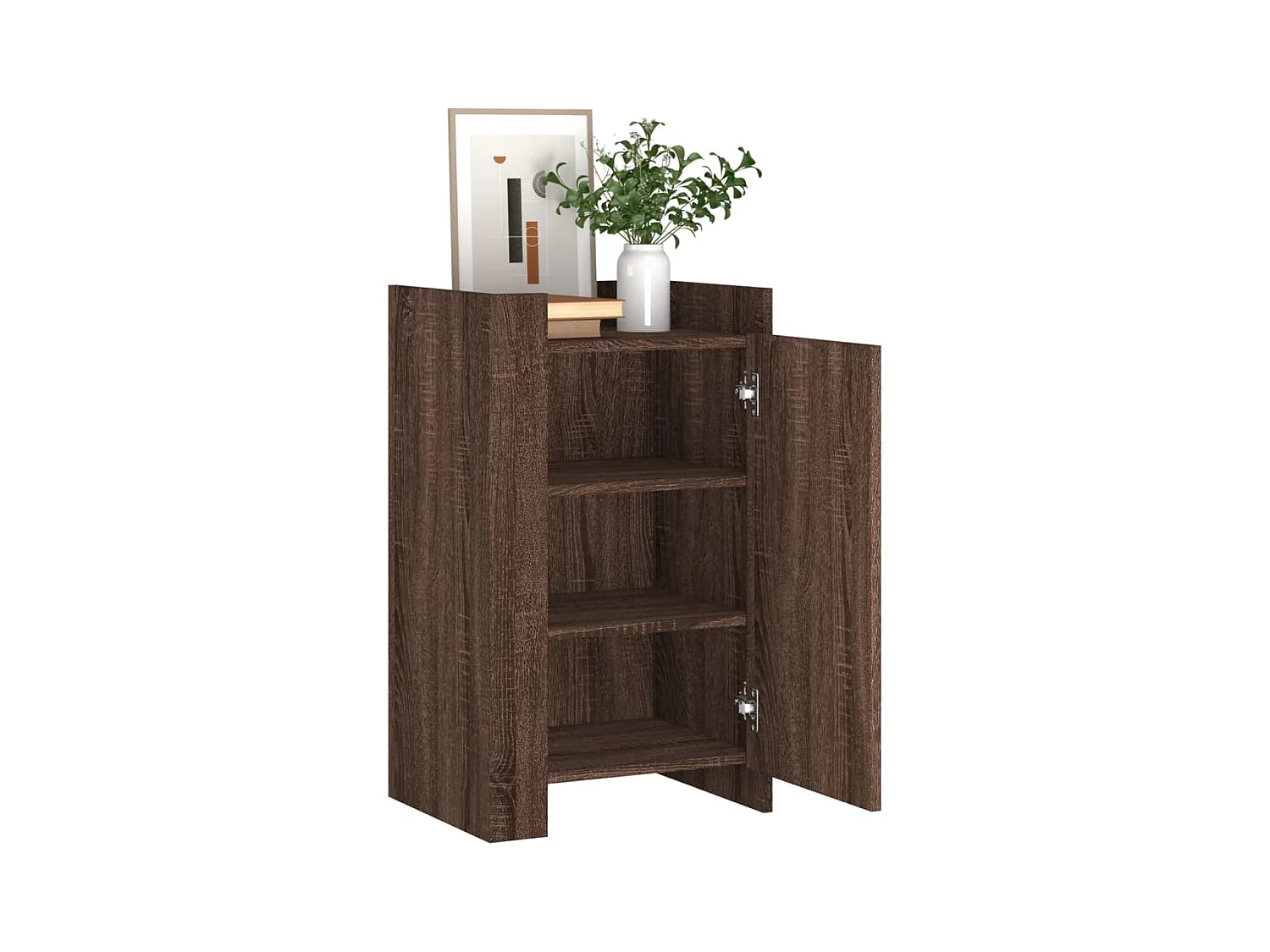 Buffet chêne marron 45x35x75 cm bois d'ingénierie