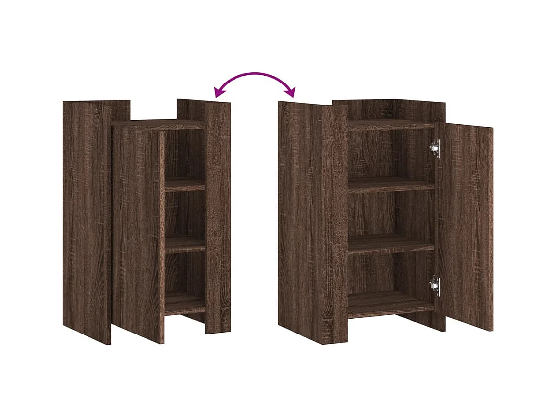 Buffet chêne marron 45x35x75 cm bois d'ingénierie