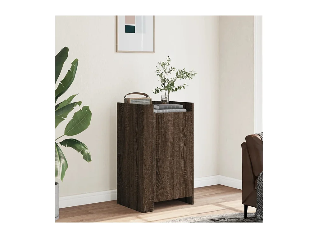 Buffet chêne marron 45x35x75 cm bois d'ingénierie