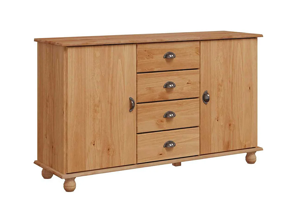 Vitrine 133,5x40x79 cm Bois de pin massif