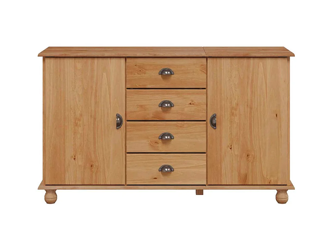 Vitrine 133,5x40x79 cm Bois de pin massif