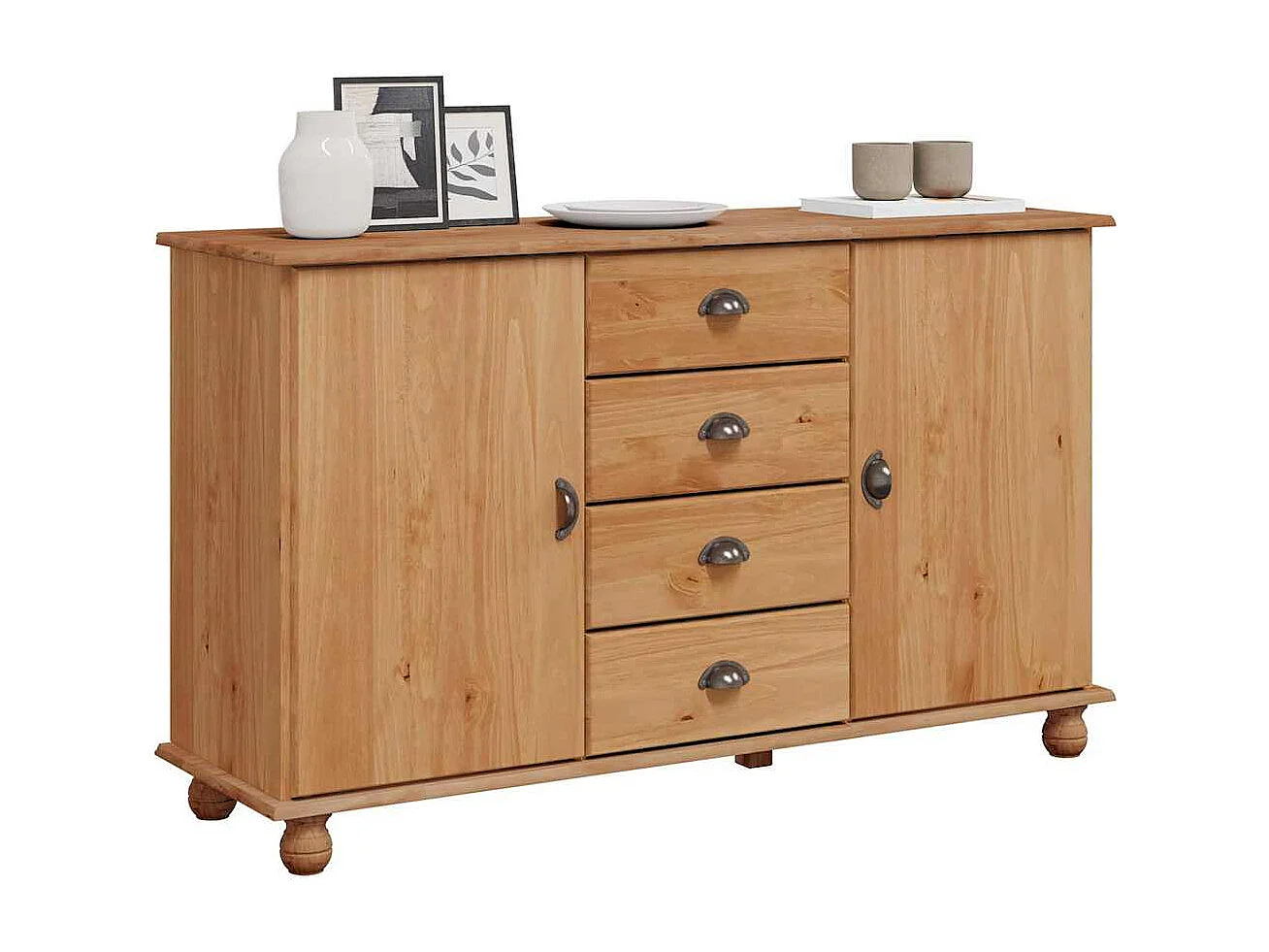 Vitrine 133,5x40x79 cm Bois de pin massif