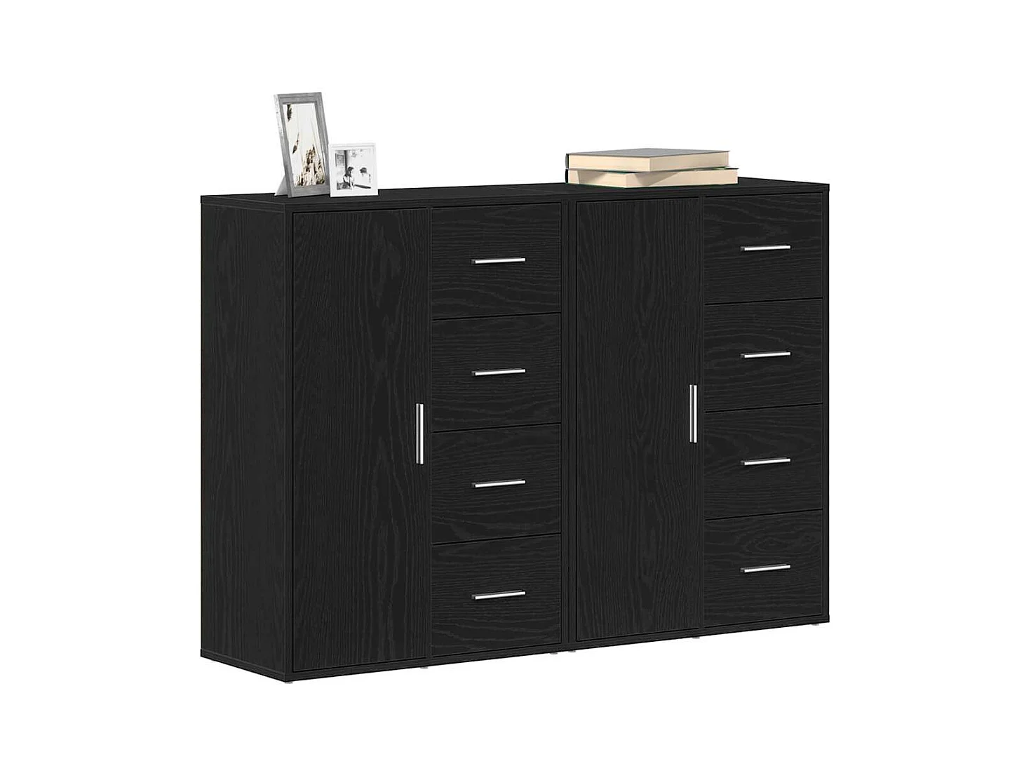Buffets 2 pcs Chêne Noir 60x31x84 cm Bois d'Ingénierie