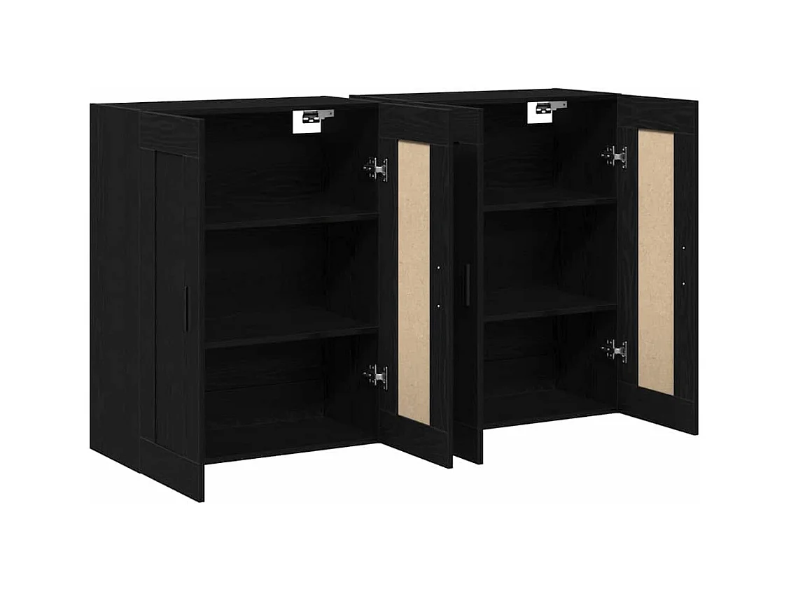 Armoires Murales 2 pcs Chêne Noir Bois Ingénieré