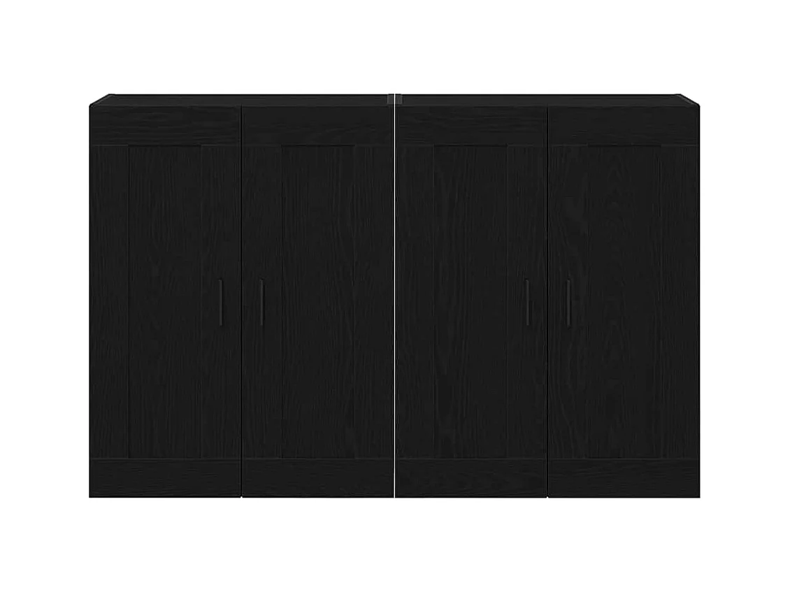 Armoires Murales 2 pcs Chêne Noir Bois Ingénieré