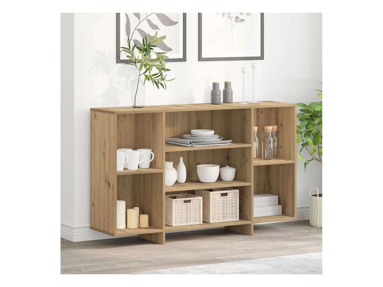 Buffet chêne artisanal 120 x 30 x 75 cm Bois d'ingénierie