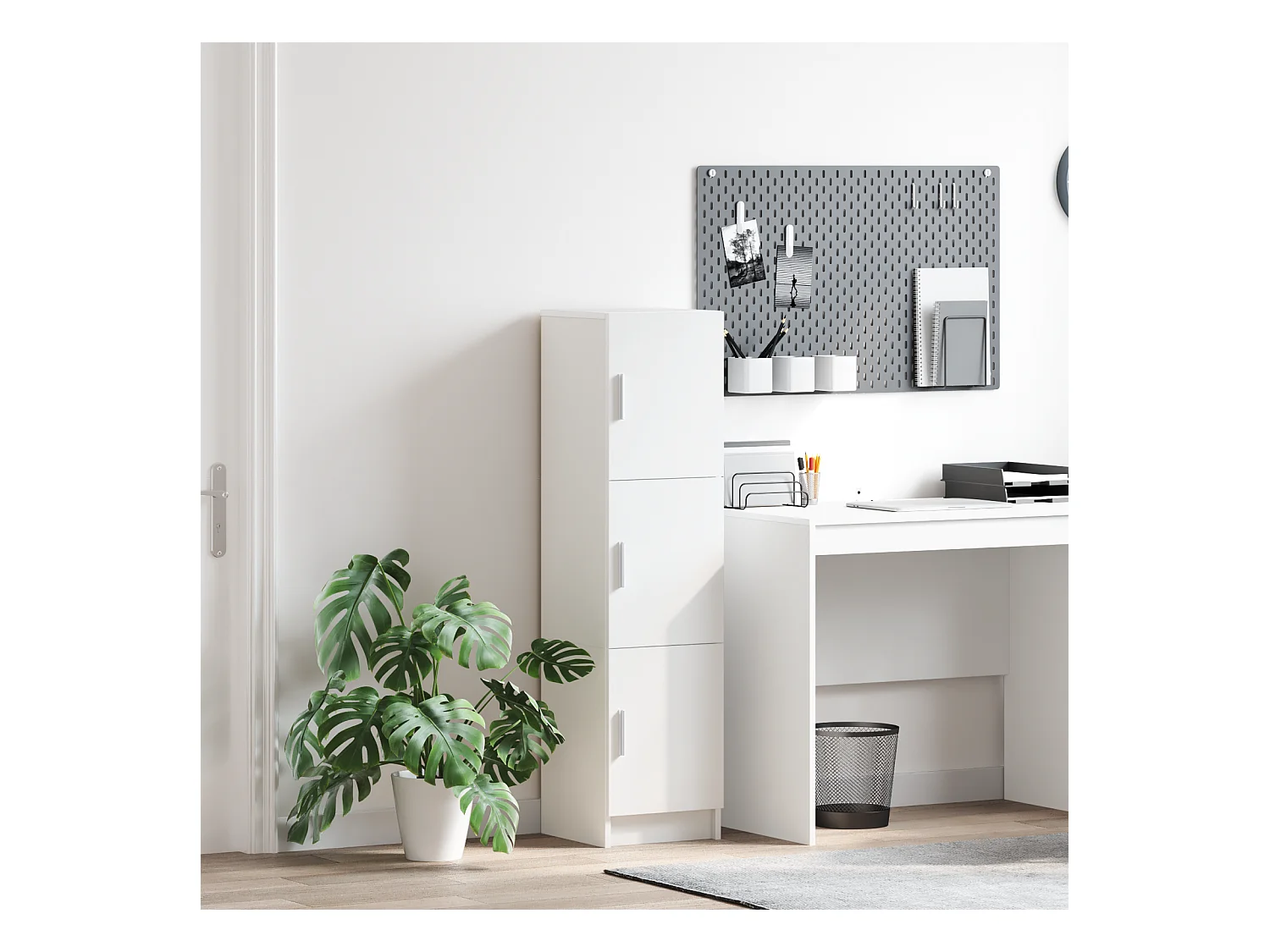 Buffet blanc Blanc Bois MDF Moyen Buffet blanc Rectangulaire