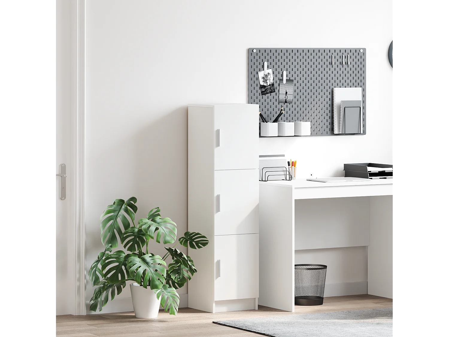 Buffet blanc Blanc Bois MDF Moyen Buffet blanc Rectangulaire