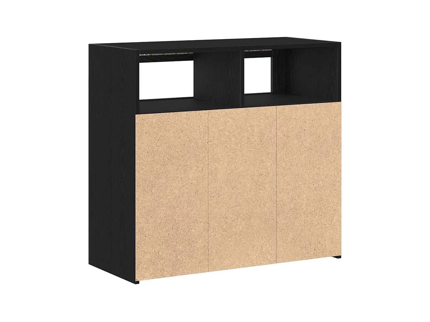 Buffet avec lumières LED, Chêne noir, 80x35x75 cm, Bois d'ingénierie