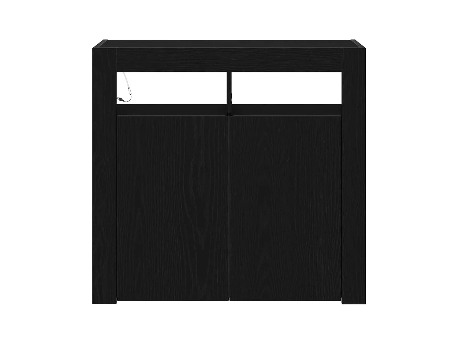 Buffet avec lumières LED, Chêne noir, 80x35x75 cm, Bois d'ingénierie