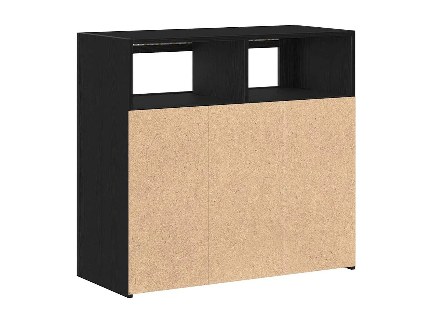 Buffet avec lumières LED, Chêne noir, 80x35x75 cm, Bois d'ingénierie