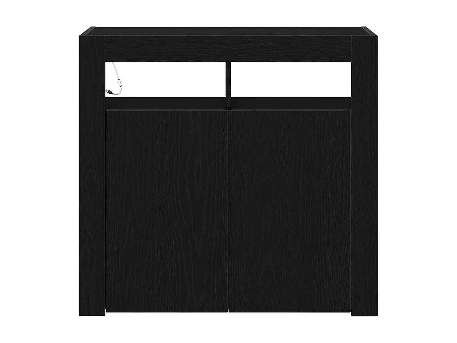 Buffet avec lumières LED, Chêne noir, 80x35x75 cm, Bois d'ingénierie