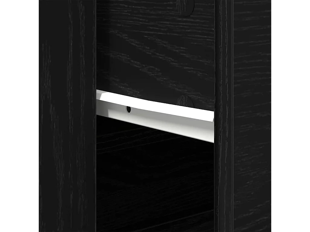 Buffet Noir Chêne 33x80x70 cm Bois reconstitué