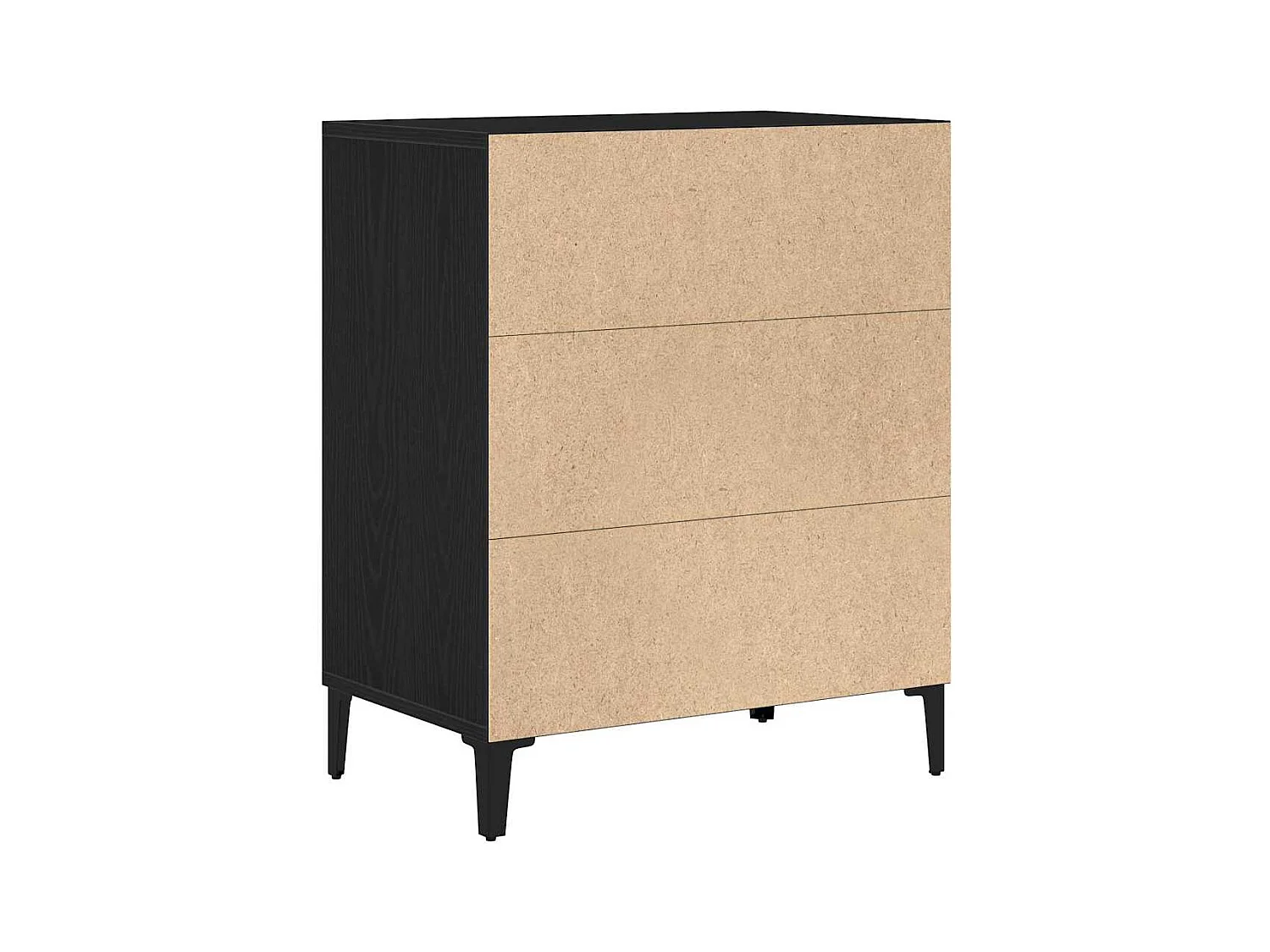 Buffet noir en chêne 57x35x70 cm en bois reconstitué