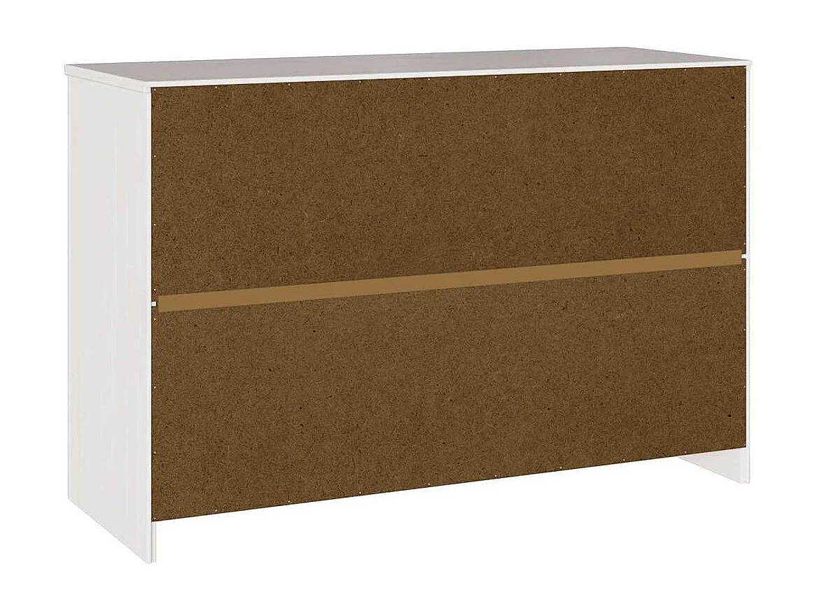 Buffet "DRAMMEN" Blanc 114x43x75,5 cm en Bois Massif de Pin