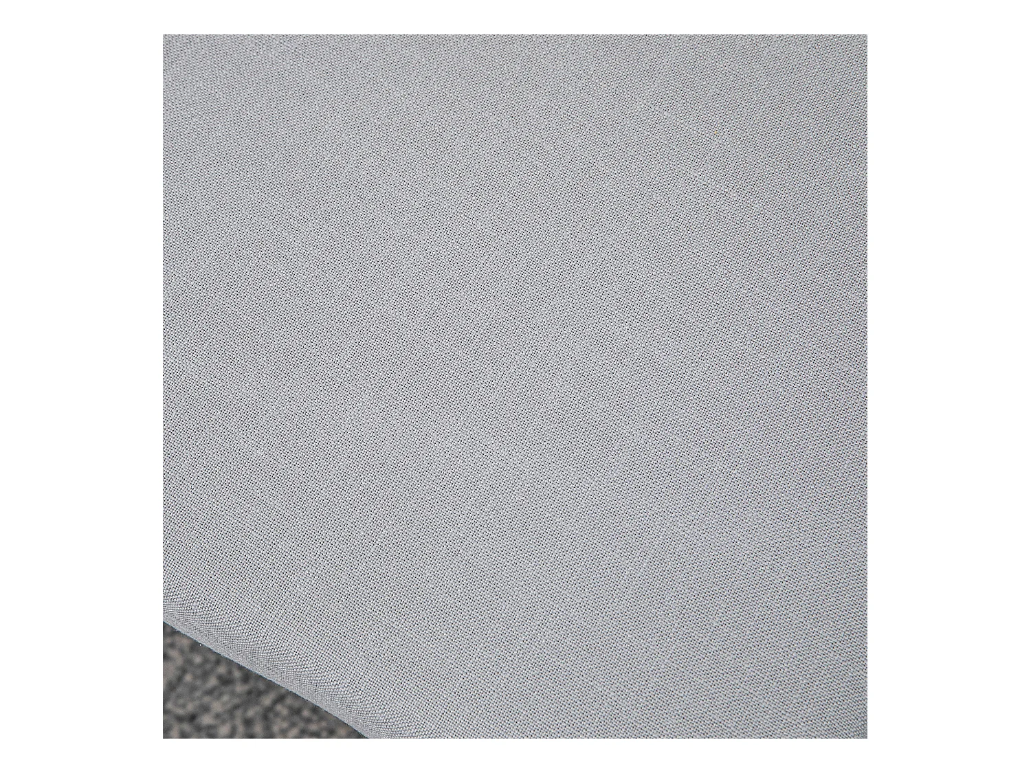 Tabouret de rangement avec pieds en bois, pouf rembourré, tissu polyester, gris (68x38x42 cm)