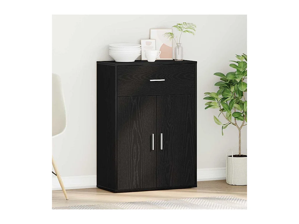 Buffet avec tiroir Chêne noir 79 x 38 x 80 cm Bois d'ingénierie