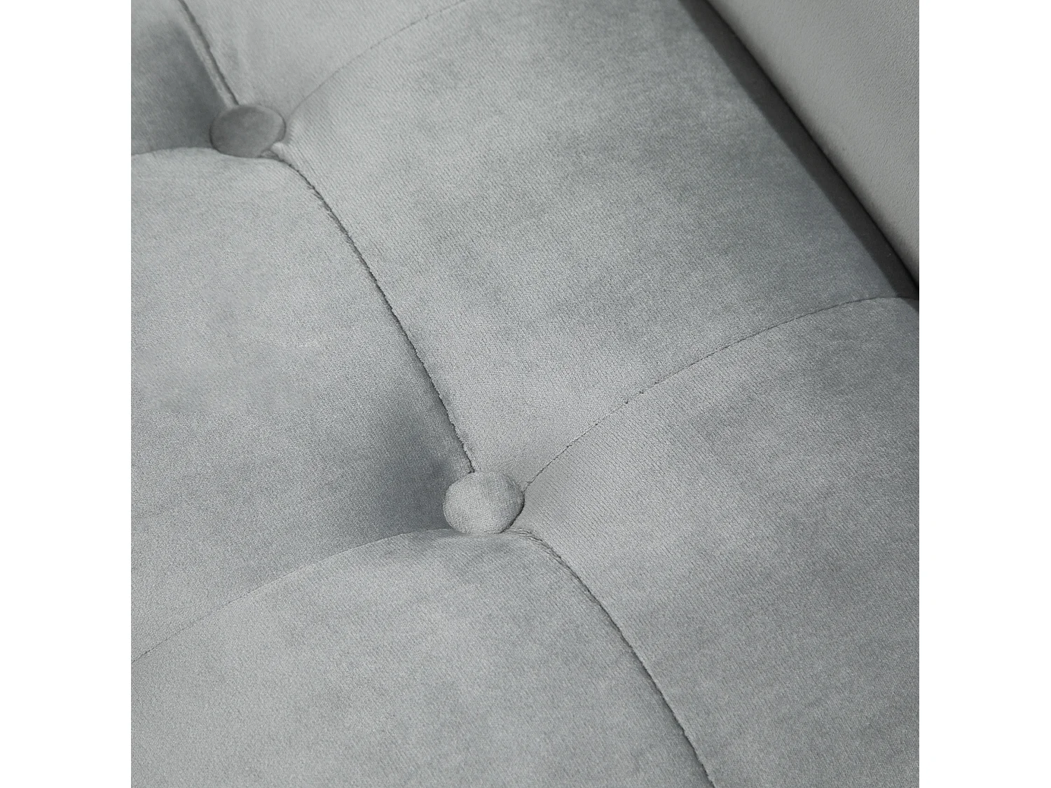 Banc rembourré moderne, pieds en bois caoutchouc, velours gris clair (114x46x56cm)