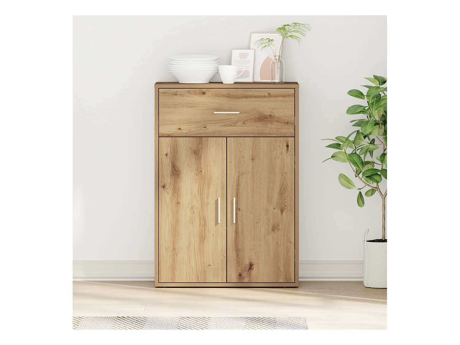 Credenza in rovere realizzata a mano 79 x 38 x 80 cm Legno ingegnerizzato