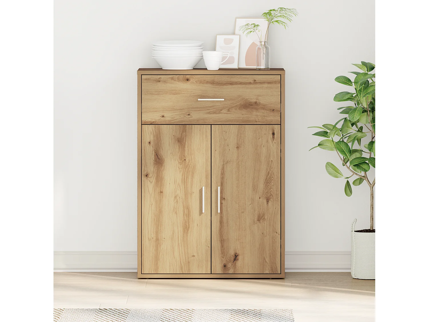 Handgemaakt eikenhouten dressoir 79 x 38 x 80 cm Technisch hout