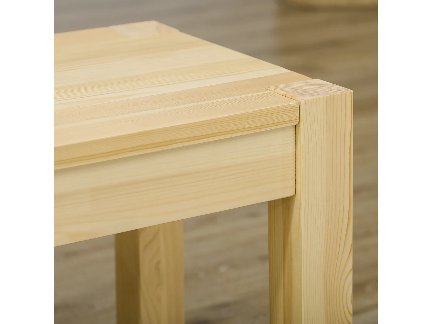 Banc en bois 3 places, style maison de campagne, pin, naturel (150x33x45 cm)