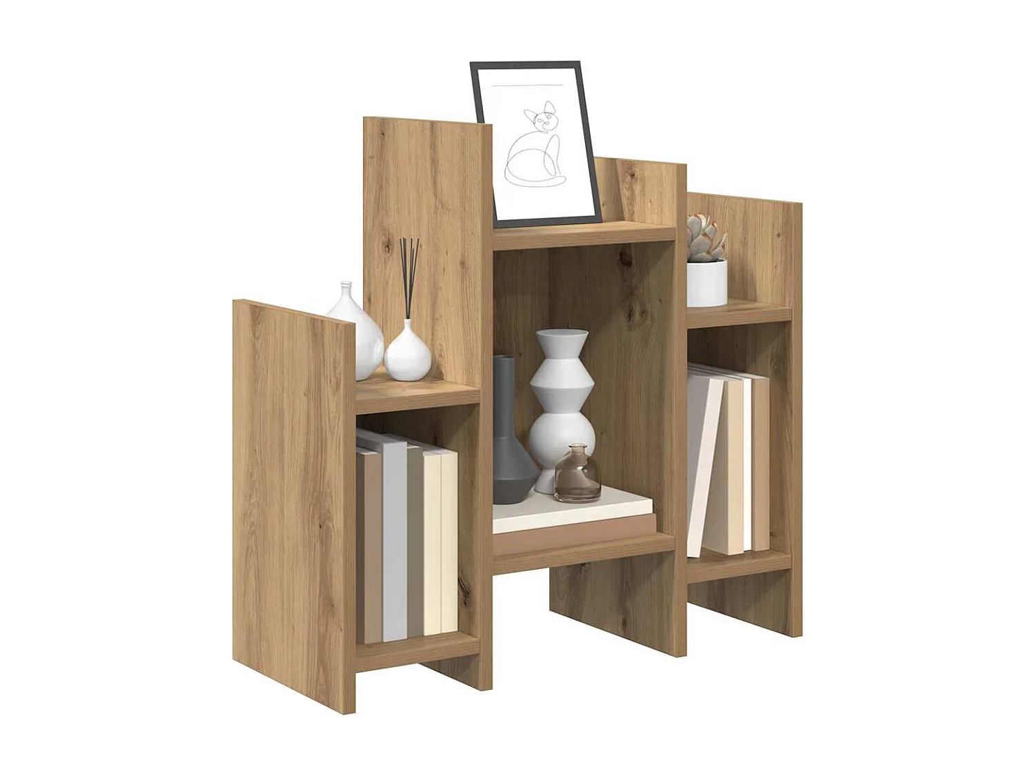 Credenza con ripiano, rovere lavorato a mano, 60 x 26 x 60 cm