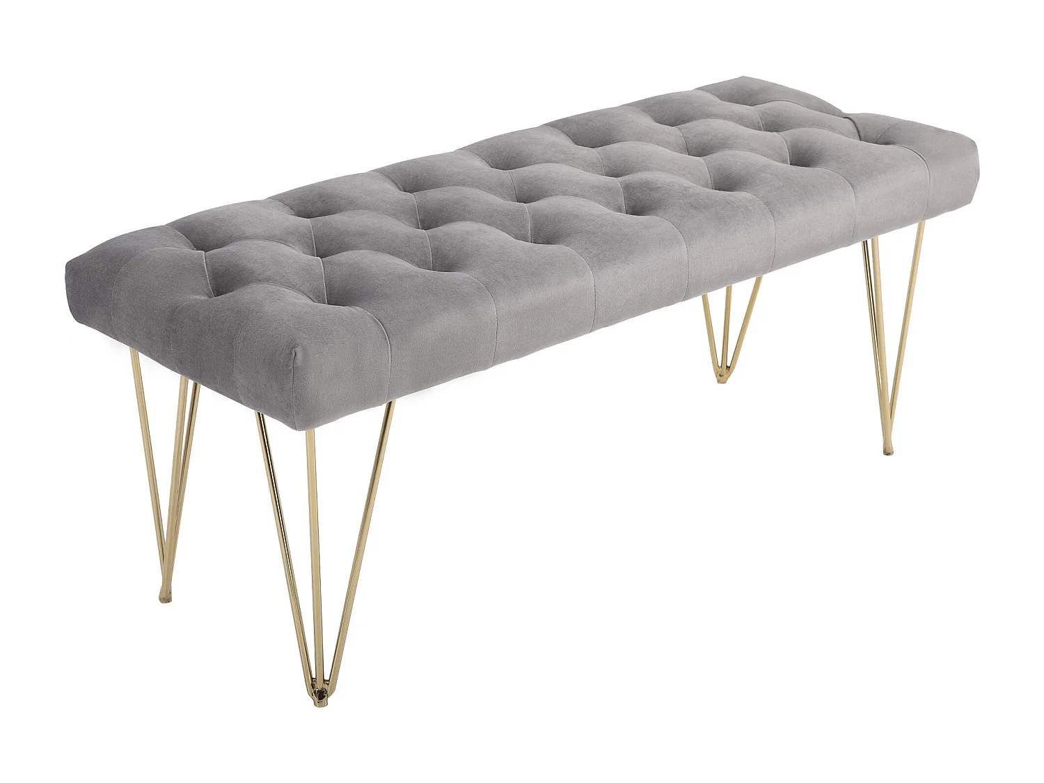Banc d'Entrée avec Rangement, Tissu Velours, Gris Clair (116x44.5x49 cm)