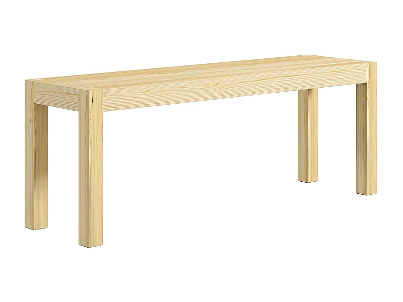 Banc 2 places style campagne, pin naturel, robustesse élevée, naturel (120x33x45cm)