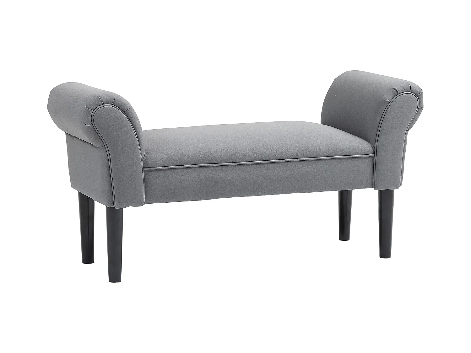 Banc rembourré polyvalent, structure MDF, tissu voile, gris foncé (102x36x51cm)