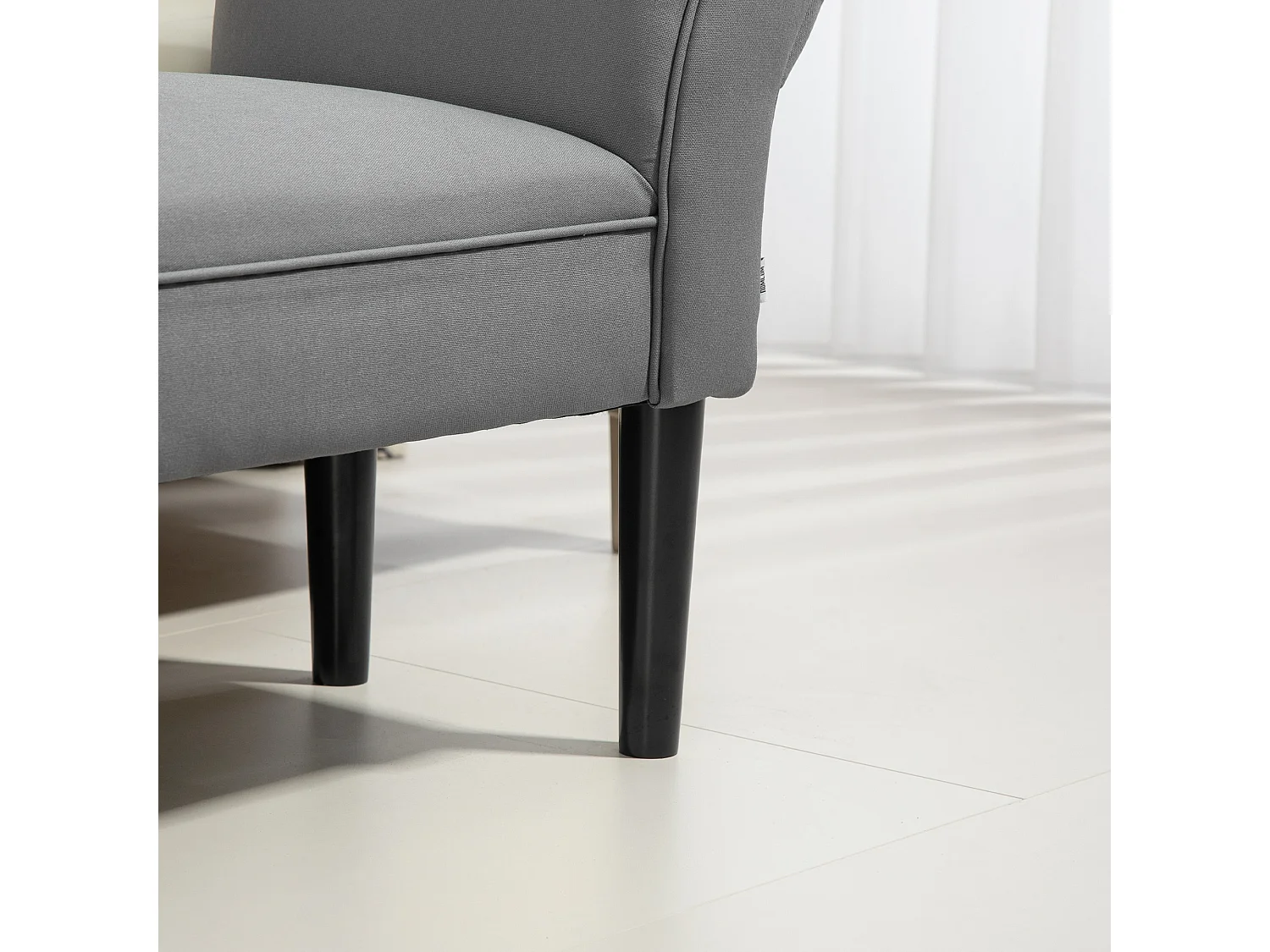 Banc rembourré polyvalent, structure MDF, tissu voile, gris foncé (102x36x51cm)