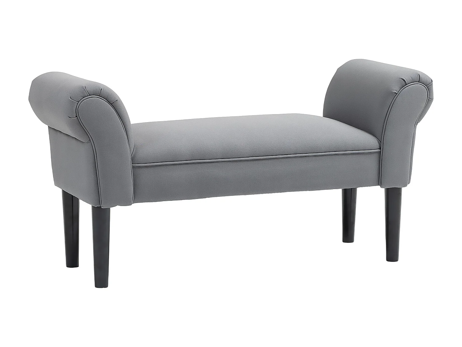 Banc rembourré polyvalent, structure MDF, tissu voile, gris foncé (102x36x51cm)