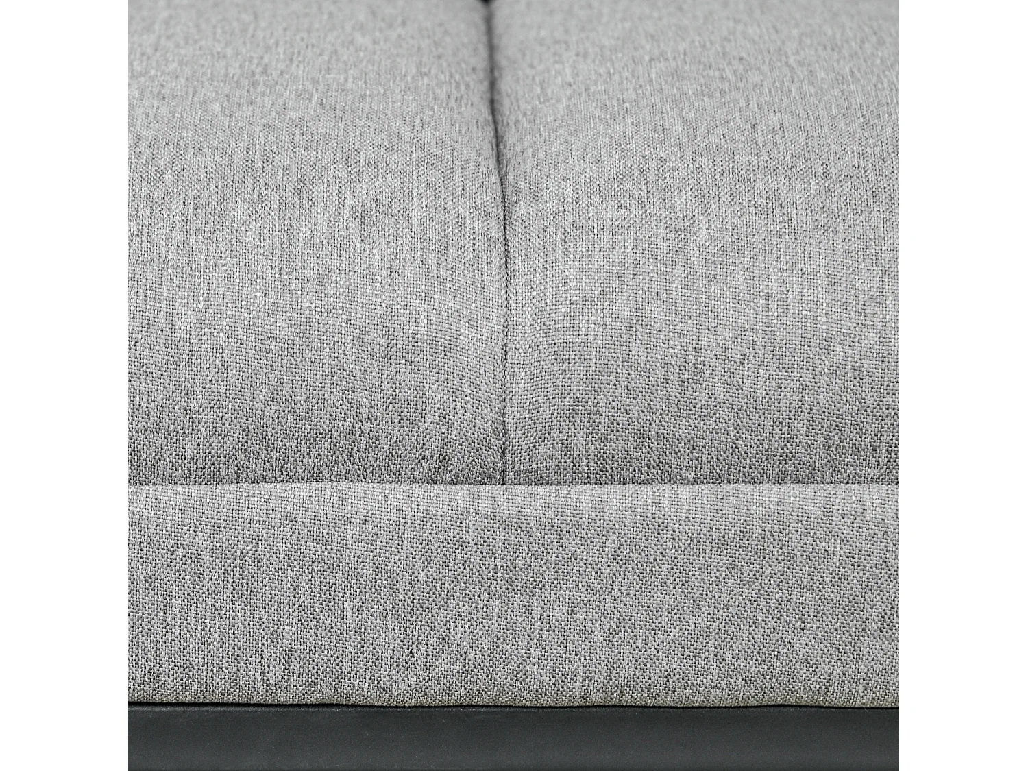 Banc de rangement en lin, avec pieds en acier, capacité 200 kg, gris (120x44x45.5 cm)