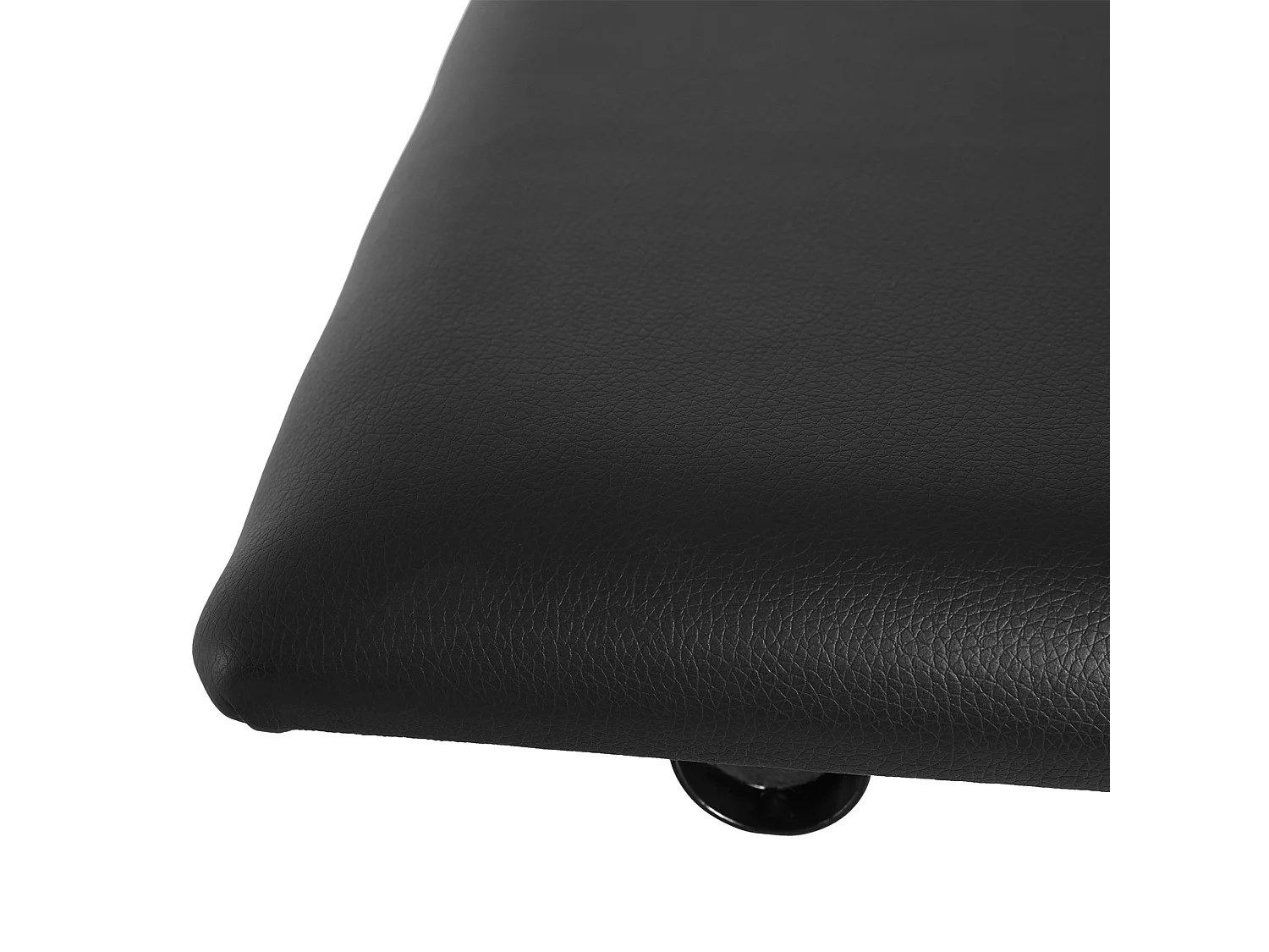 Tabouret de piano réglable en hauteur, pliable, métal, simili-cuir, mousse, noir (39x29x37-47 cm)
