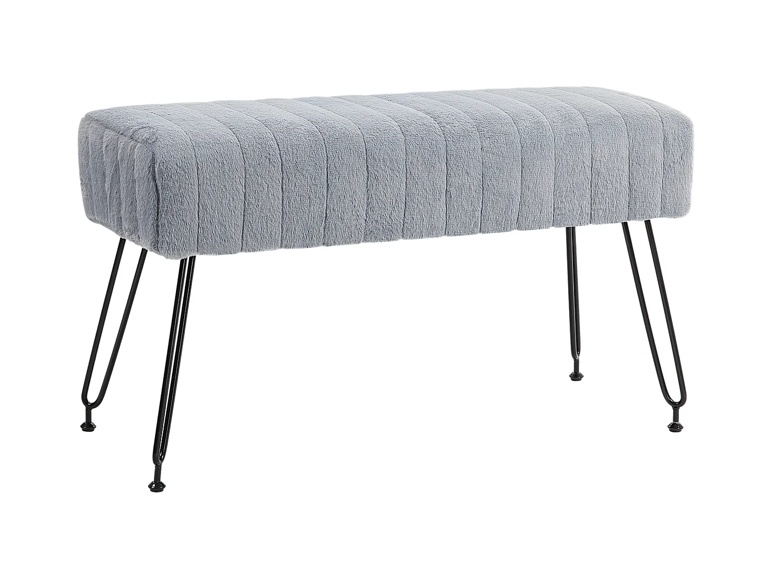 Banquette de rangement, avec accoudoirs, en polyester, gris (82x30x47 cm)