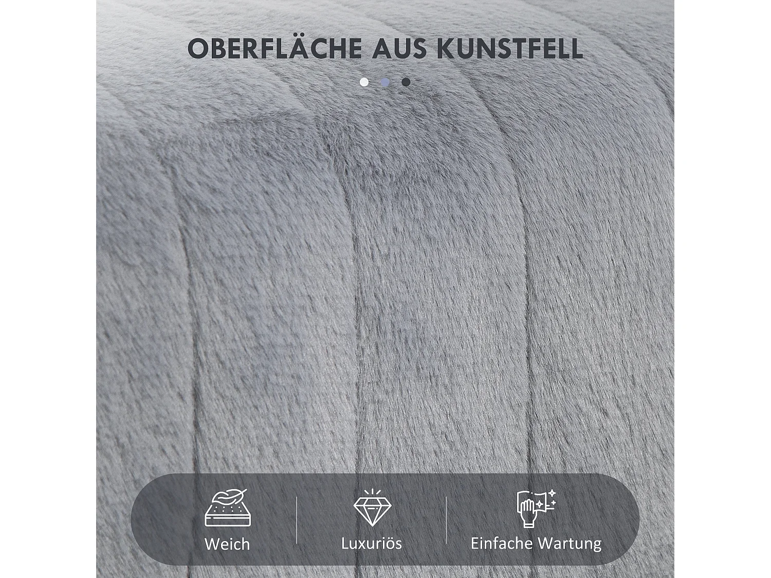 Banquette de rangement, avec accoudoirs, en polyester, gris (82x30x47 cm)