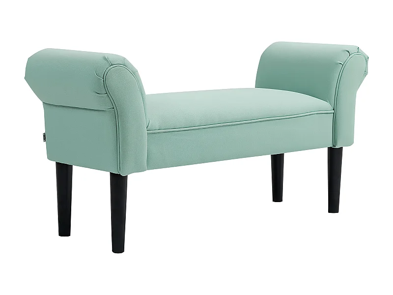 Banc de rangement avec coussin, bois, tissu, vert (102x36x51 cm)