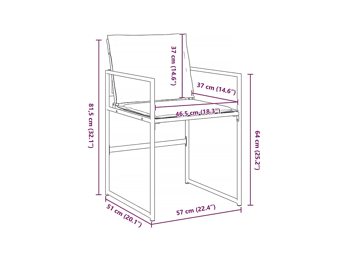 Ensemble de salle à manger de jardin 5 pièces avec coussins Textilène blanc et acier