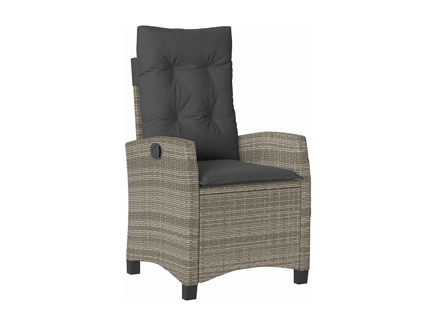 Ensemble de salle à manger de jardin 3 pièces avec coussins - Rattan gris