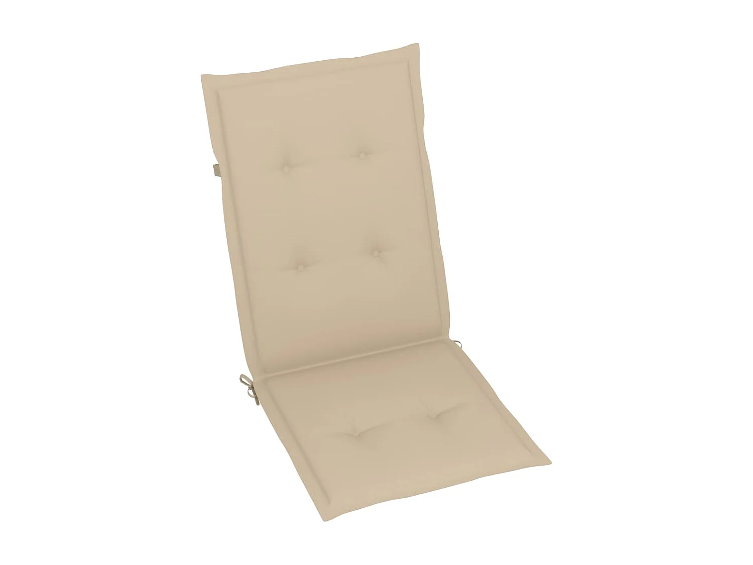Chaises de jardin lot de 4 avec coussins beige Bois teck solide