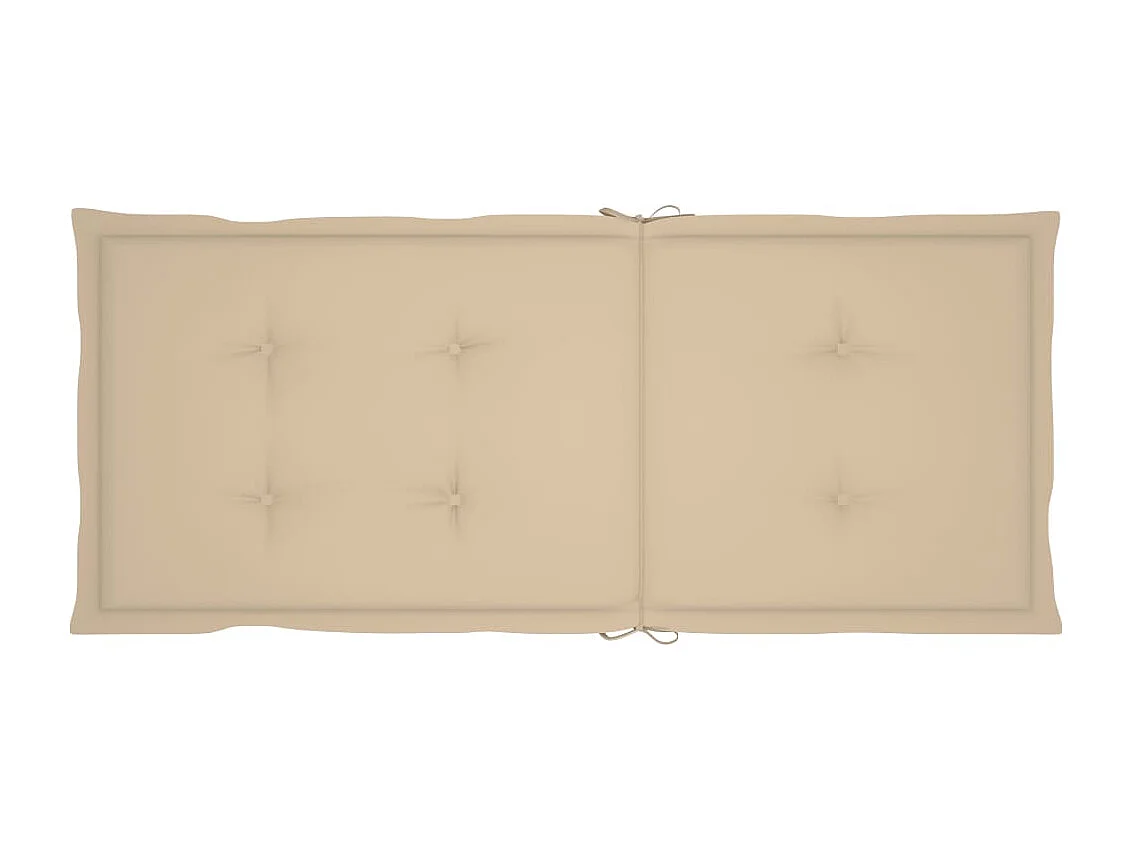 Chaises de jardin lot de 4 avec coussins beige Bois teck solide
