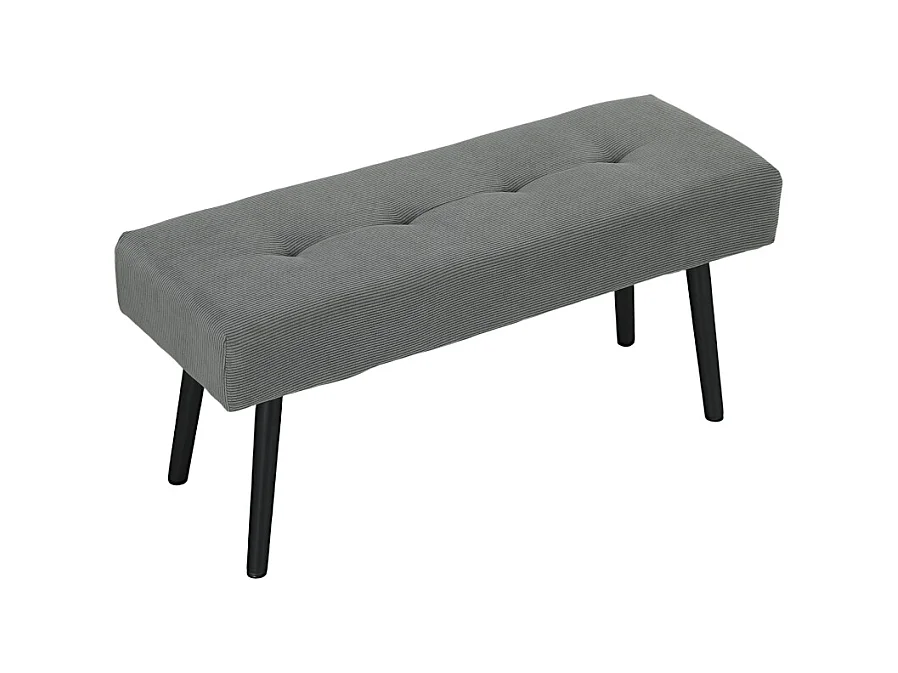 Banc de rangement avec coussin, design moderne, tissu en velours, pieds en métal, beige (100x36x45 cm)