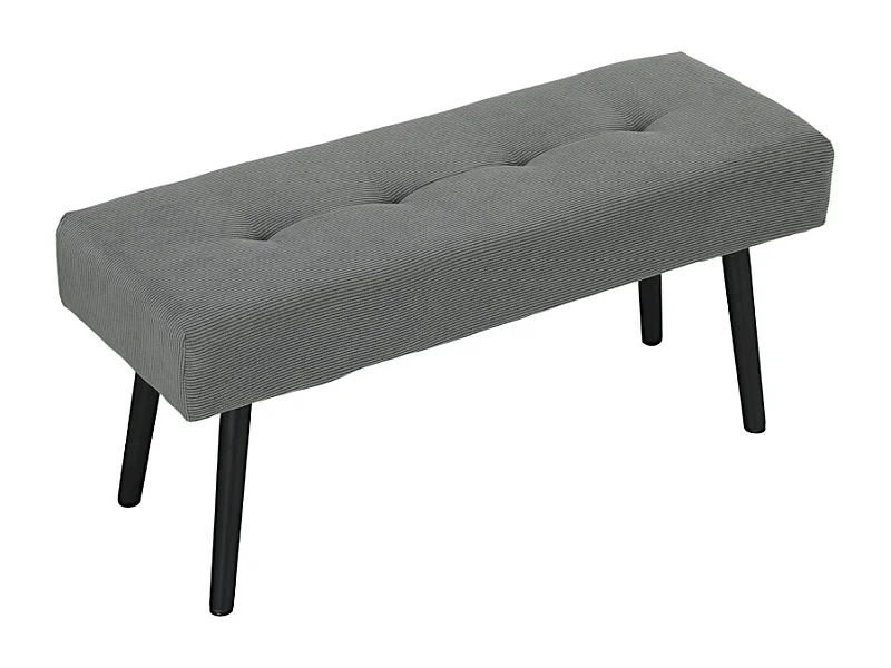 Banc de rangement avec coussin, design moderne, tissu en velours, pieds en métal, beige (100x36x45 cm)