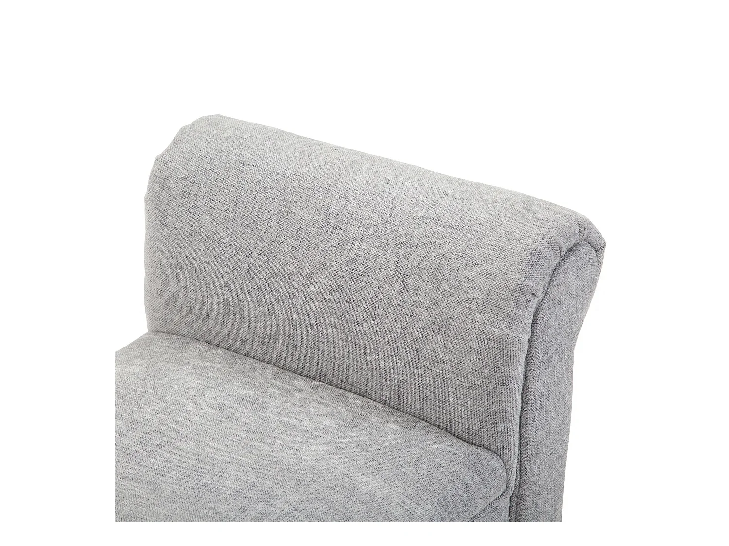 Banc rembourré élégant avec accoudoirs roulés, polyester, gris clair (132x45.5x58cm)