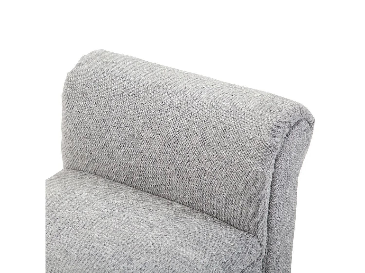 Elegante gestoffeerde bank met gerolde armleuningen, polyester, lichtgrijs (132x45,5x58cm)