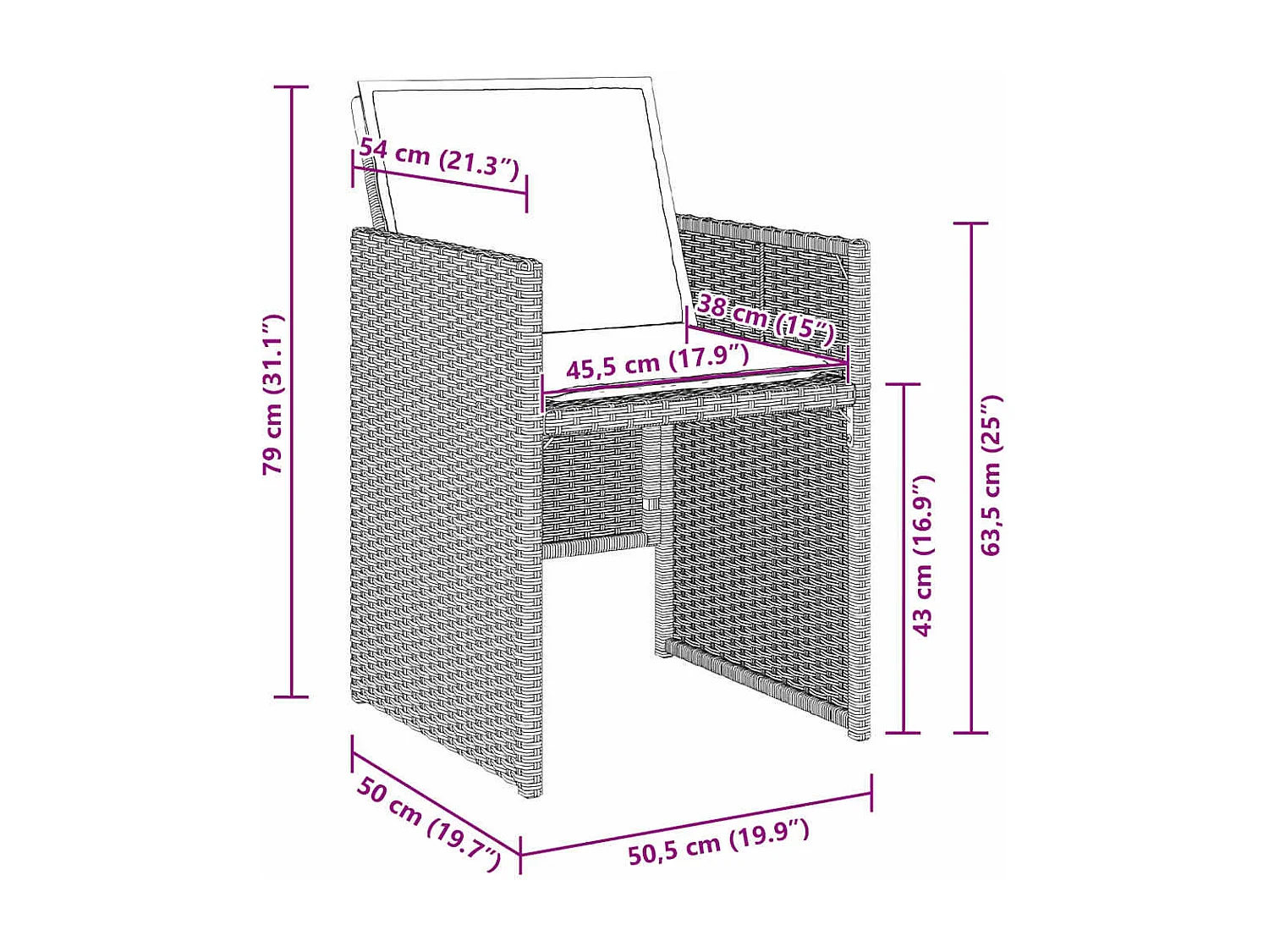 Set da pranzo da 5 pezzi con cuscini in polyrattan grigio chiaro